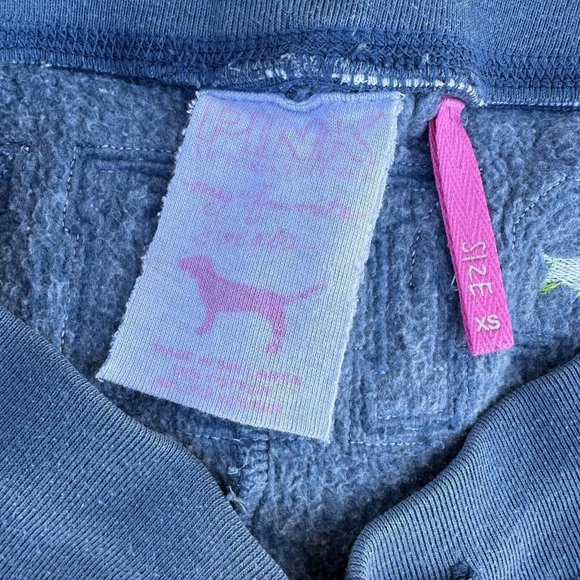 Victoria's Secret PINK Y2K Sweats Spell-Out Booty Pants Sweatpants Size XS Blue - Picture 5 of 5